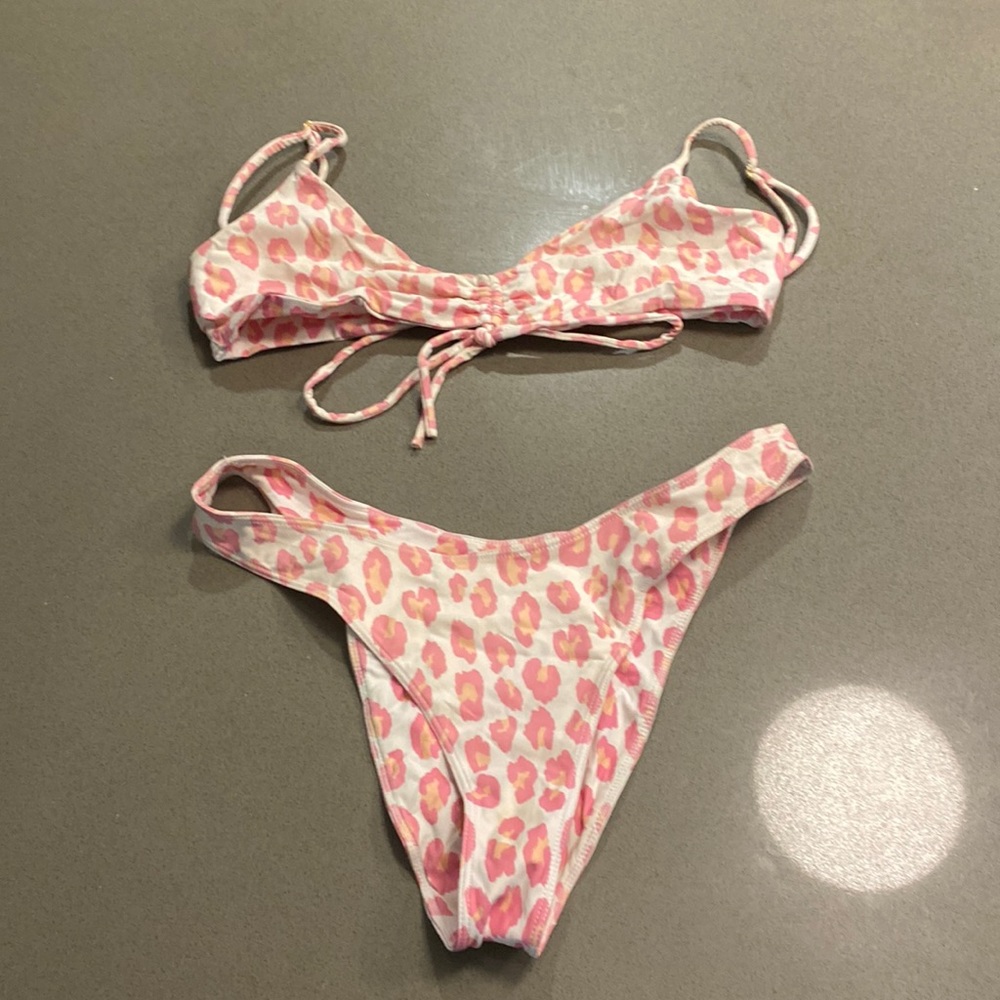 bamba swim pink leopard bikini — S